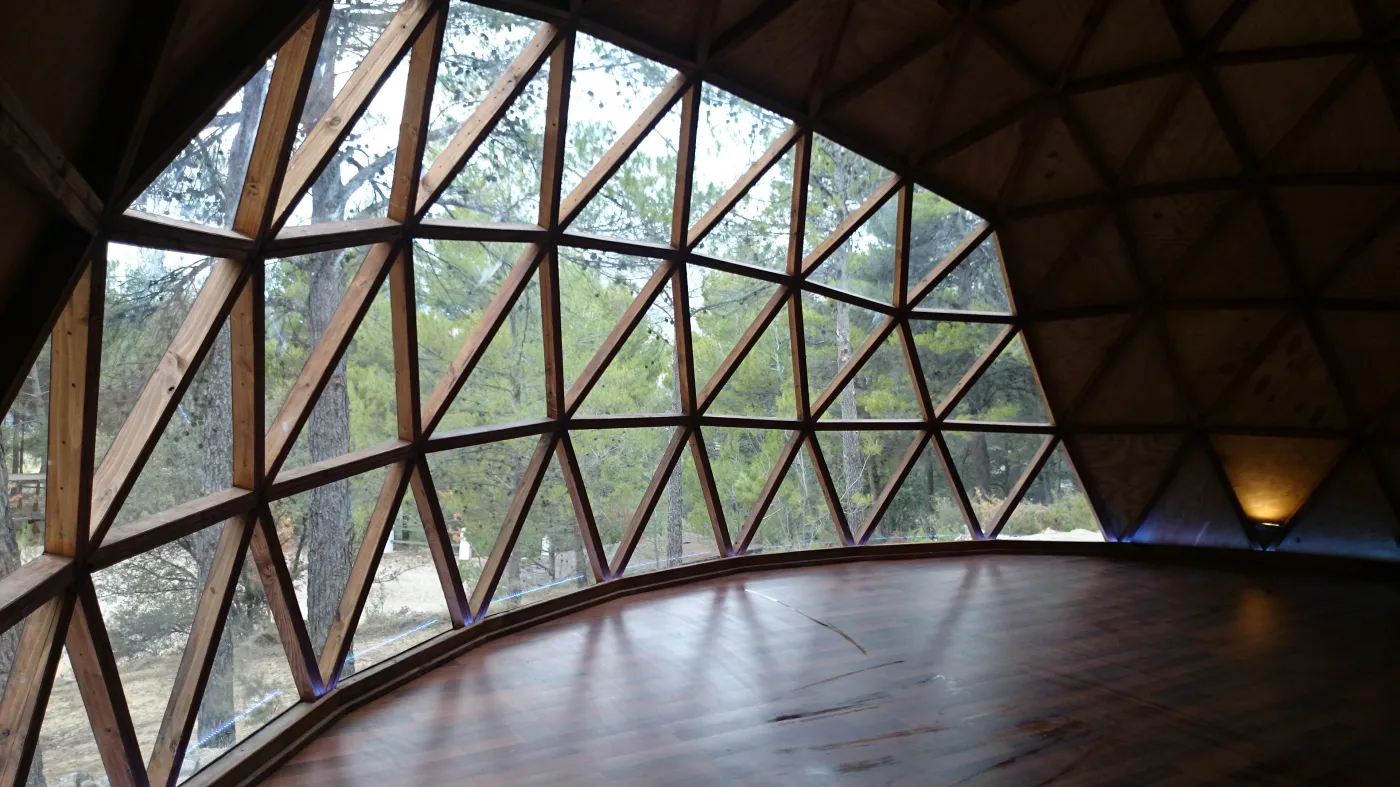 Geodesic dome interior